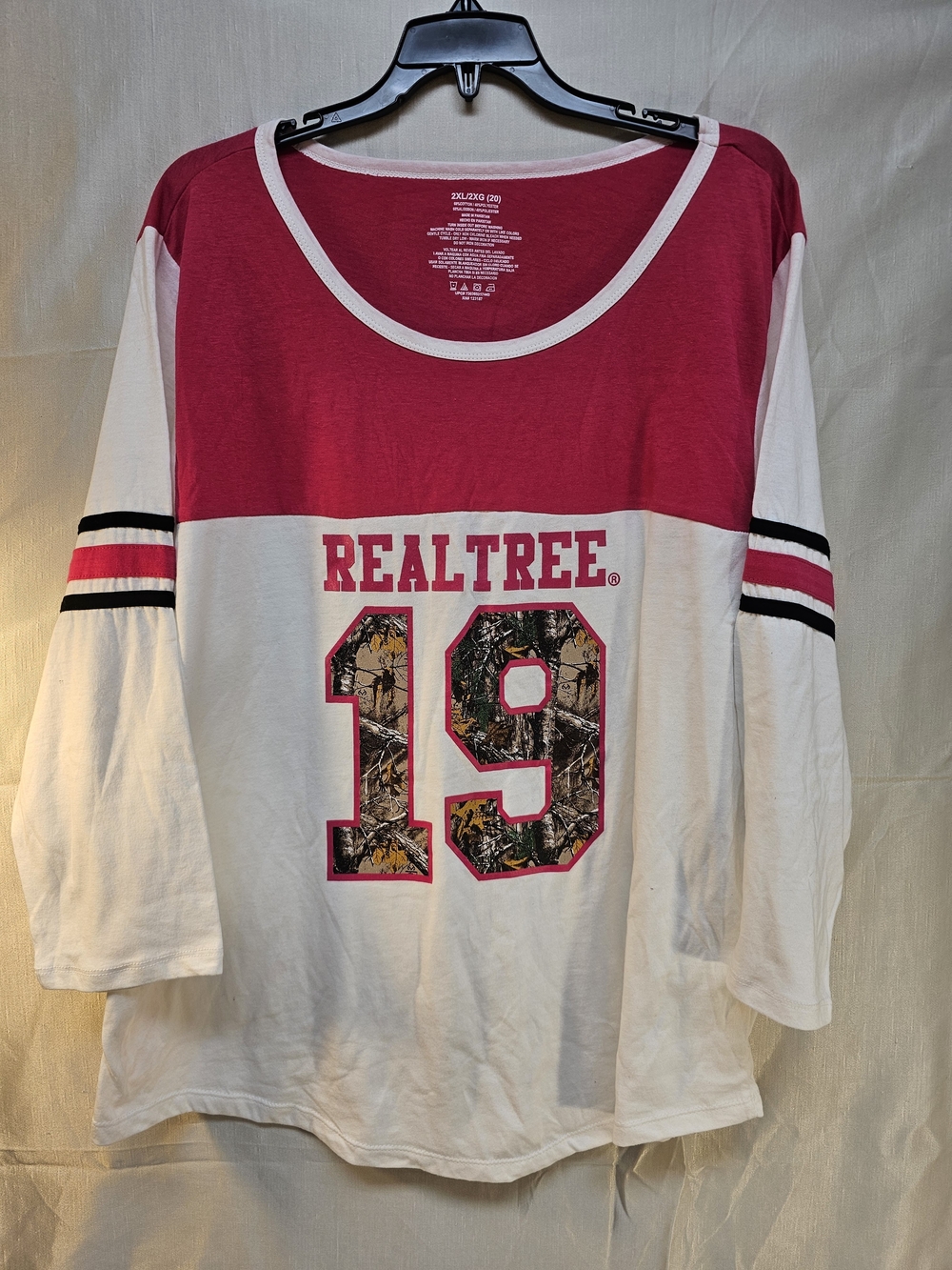 Realtree Pink and White Camo Number 19 Shirt